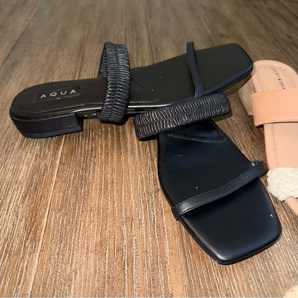 Women’s sz 7.5 Sandal and Heel Bundle lucky brand Mauve Nine West aqua - Picture 6 of 6